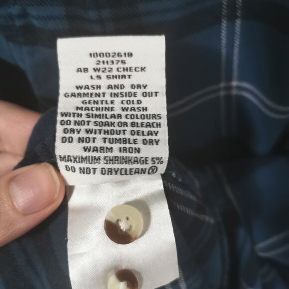 Blue Check Flannel Shirt - Unisex Cut - Picture 5 of 5